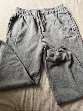 Champion Gray Fleece Joggers with Script Logo